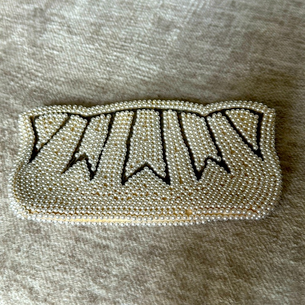 Vintage faux pearl clutch 1960s made in Japan